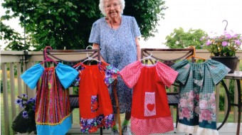 Centenarian Lillian Weber still making a dress per day for kids